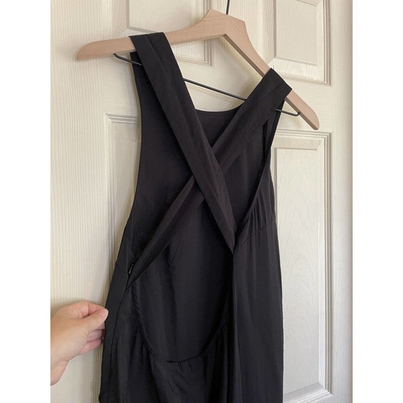 H&M Women’s Solid Black Dress High Slit Sleeveless Medium New With Tags - Picture 9 of 10